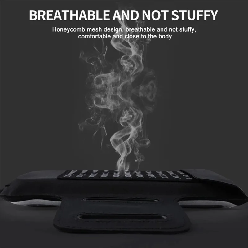 HAISSKY HSK3061 Fitness Running Arm Bag 6.8-inch Phone Touch Screen Armband Storage Bag - Black