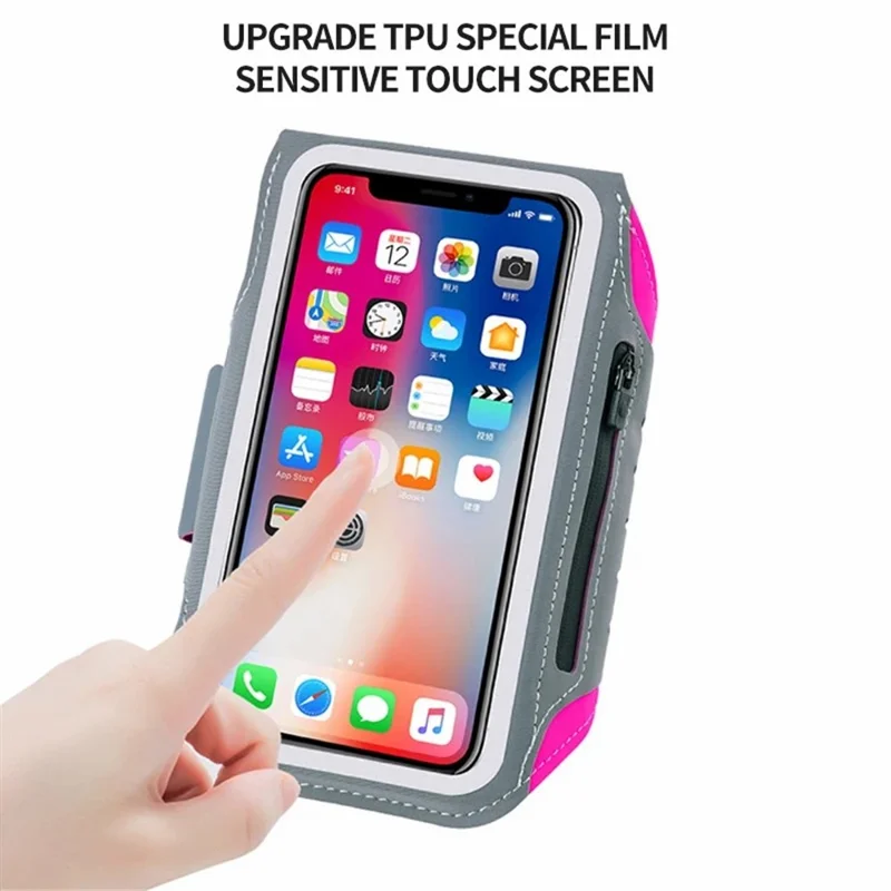 HAISSKY HSK3061 Fitness Running Arm Bag 6.8-inch Phone Touch Screen Armband Storage Bag - Black