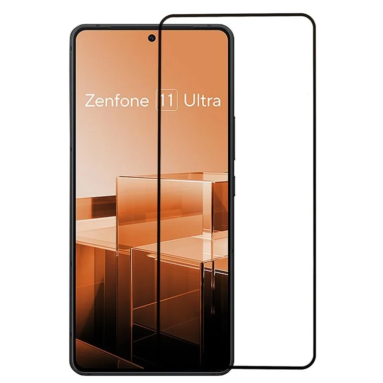 Für Asus Zenfone 11 Ultra 5G Gehärtetes Glas-Displayschutzfolie Seidendruckvolles Klebe-Displayfilm