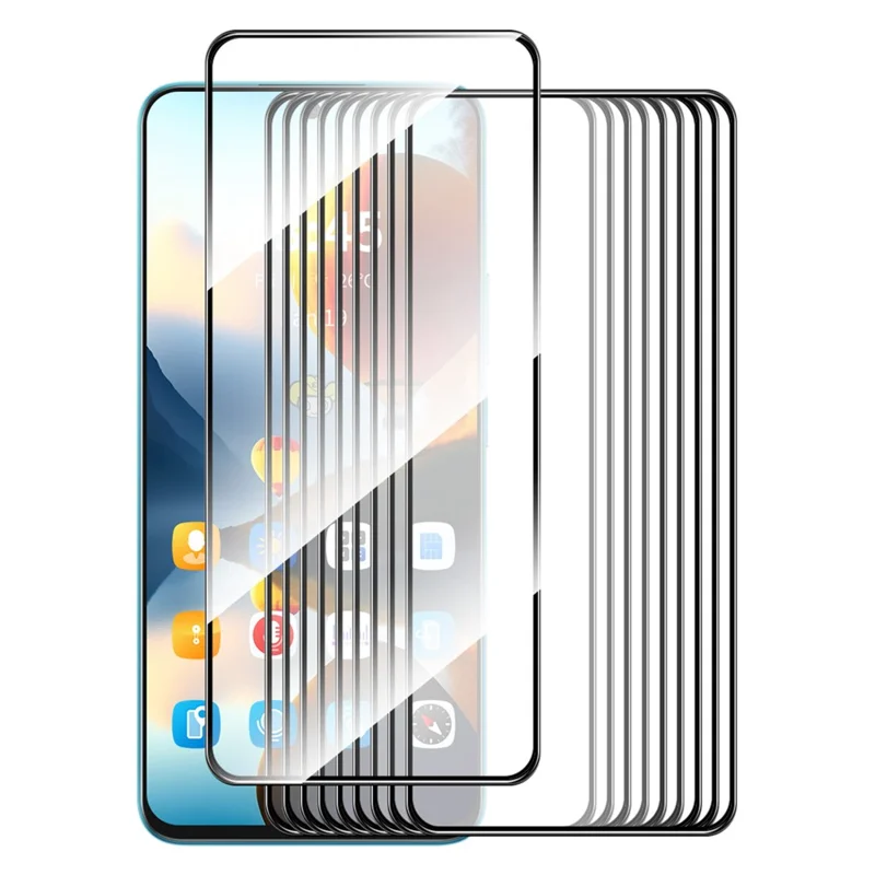 ENKAY HAT PRINCE 10Pcs for OnePlus 10T 5G / Ace Pro 5G Full Screen Protector Anti-explosion Silk Printing Film