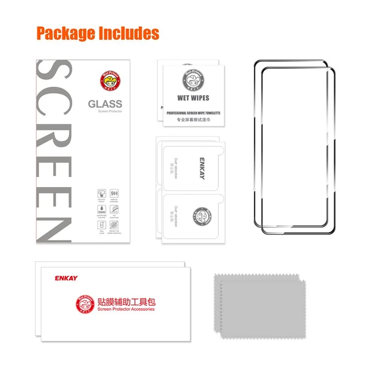 ENKAY HAT PRINCE 2Pcs para Motorola Moto G42 4G Protetor de Tela Filme de Vidro de Alumínio-silício de Alta Qualidade Livre de Bolhas Anti-Arranhões