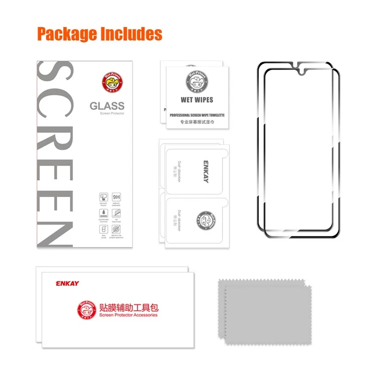 ENKAY HAT PRINCE 2Pcs for ZTE Blade A72 5G Screen Protector High Aluminium-silicon Glass Film High Sensitivity 2.5D
