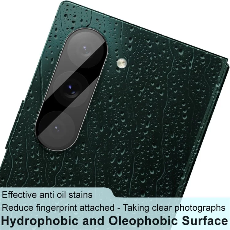 IMAK Pour Samsung Galaxy Z Fold6 5G Protecteur d'objectif de caméra Couverture intégrale en verre trempé + Capuchon d'objectif en acrylique (Version noire)