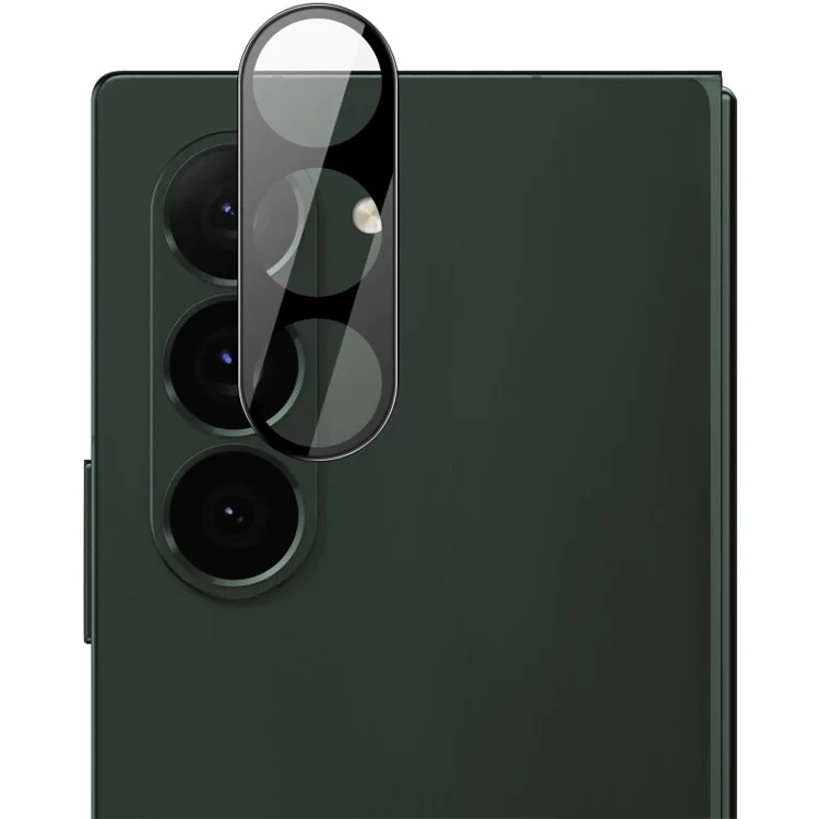 IMAK Pour Samsung Galaxy Z Fold6 5G Protecteur d'objectif de caméra Couverture intégrale en verre trempé + Capuchon d'objectif en acrylique (Version noire)