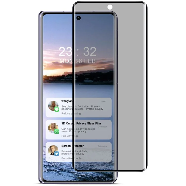 IMAK For Huawei Mate X3 5G / Mate X5 Tempered Glass Screen Protector 3D Curved Anti-Peep Screen Film