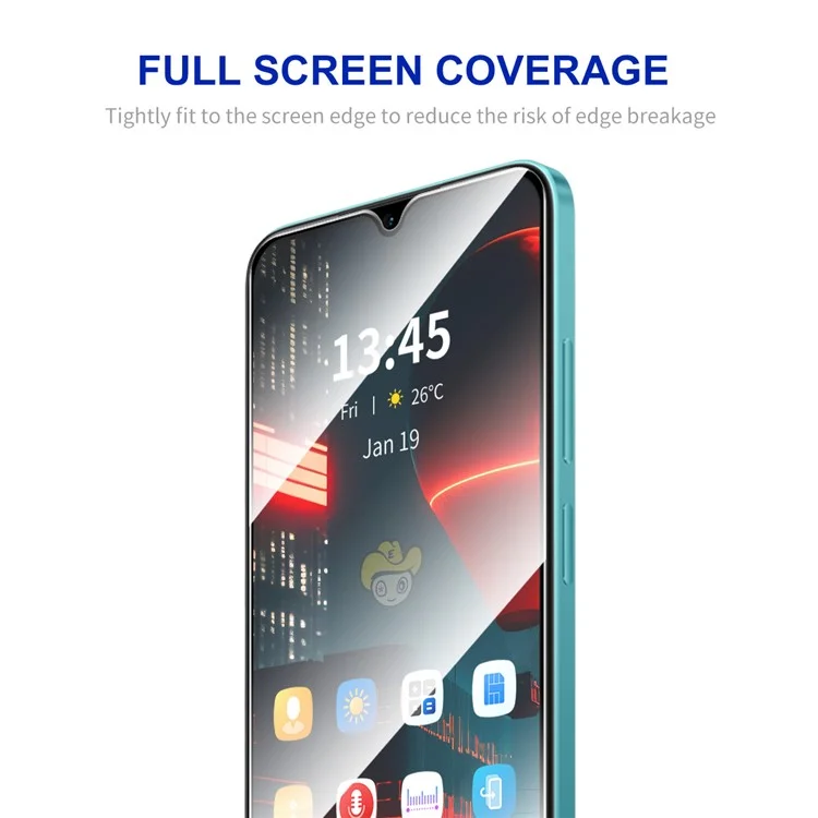 ENKAY HAT PRINCE для Nokia C300 Полноэкранная защитная пленка с клеем 0,26 мм, стекло с высоким содержанием алюминия и кремния, прочность 9H