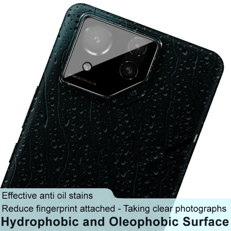 IMAK Per Asus ROG Phone 8 Pro 5G Protezione Lente Fotocamera Vetro Temperato Anti-graffio Film Lente (Versione Nera)