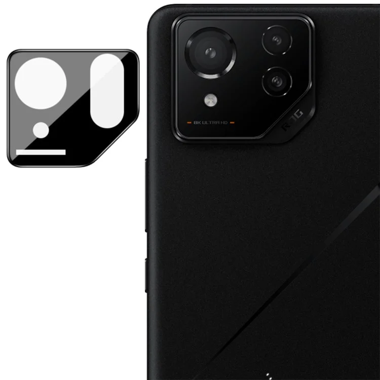 IMAK Per Asus ROG Phone 8 Pro 5G Protezione Lente Fotocamera Vetro Temperato Anti-graffio Film Lente (Versione Nera)