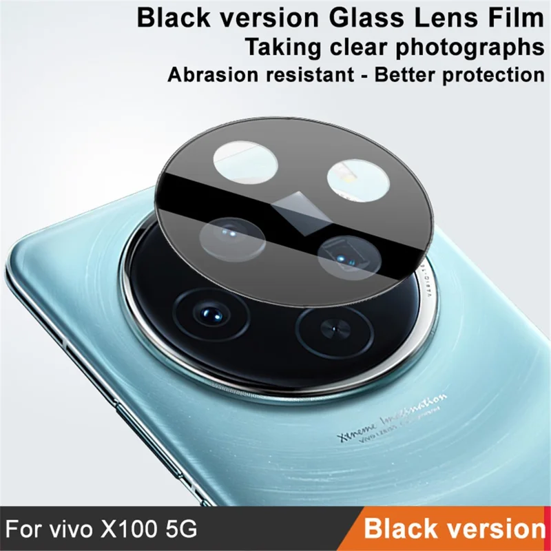 IMAK para vivo X100 5G / X100s 5G Protector de lente de cámara Vidrio templado Película protectora de lente (Versión negra)