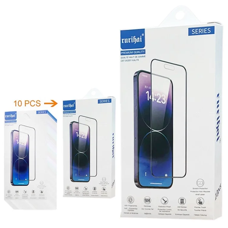RURIHAI 10Pcs pour Xiaomi Redmi Turbo 3 5G / Poco F6 5G Protecteur d'écran en verre haute définition en aluminium-silicium