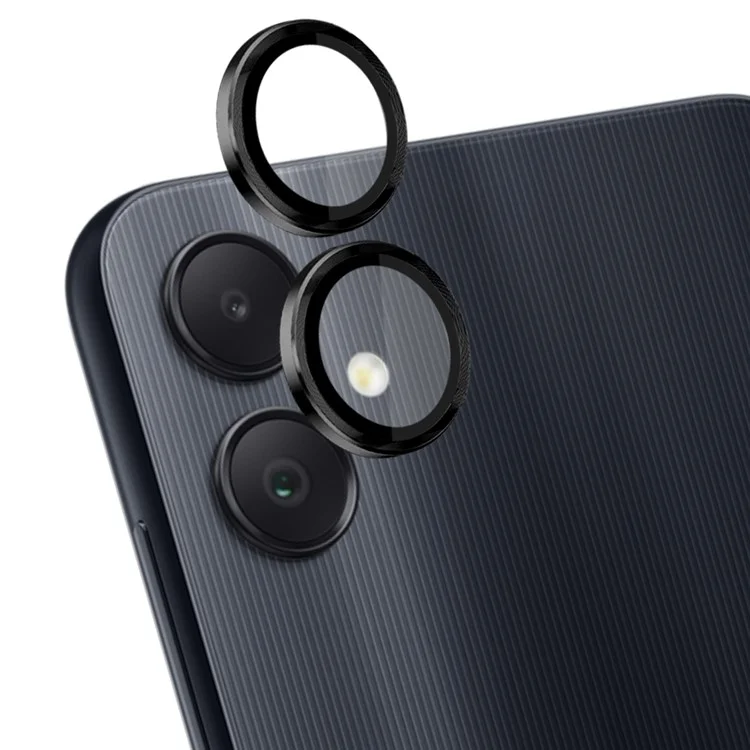 NORTHJO 1 Set For Samsung Galaxy A05 4G Camera Lens Protector CD Vein Metal Ring Lens Film - Black