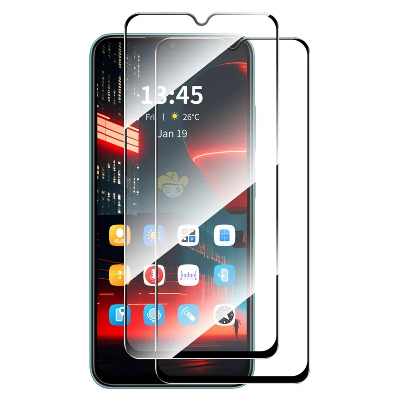 ENKAY HAT PRINCE 2Pcs for Xiaomi Poco C51 4G Screen Protector Silk Printing Anti-explosion Full Cover Film