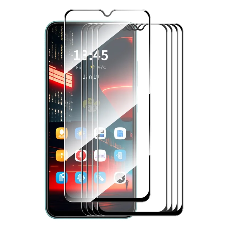 ENKAY HAT PRINCE 5 stk. til Xiaomi Poco C50 4G / A1+ 4G / A2+ 4G Silkeprint Skærmværn Fuld dækningsfilm