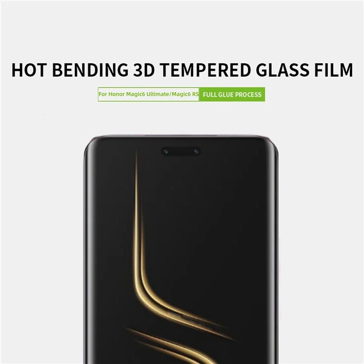 PINWUYO For Honor Magic6 Ultimate 5G / Magic6 RSR Porsche Design 5G Bildschirmschutz 3D Heiß Biegen Ultraklar Gehärtetes Glasfilm