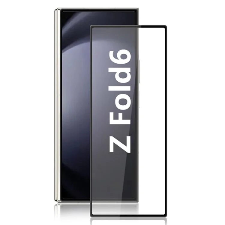 AMORUS Für Samsung Galaxy Z Fold6 5G Super Clear Black Gehärtetes Glas Vollbildschirmschutz (Seidendruckverfahren)