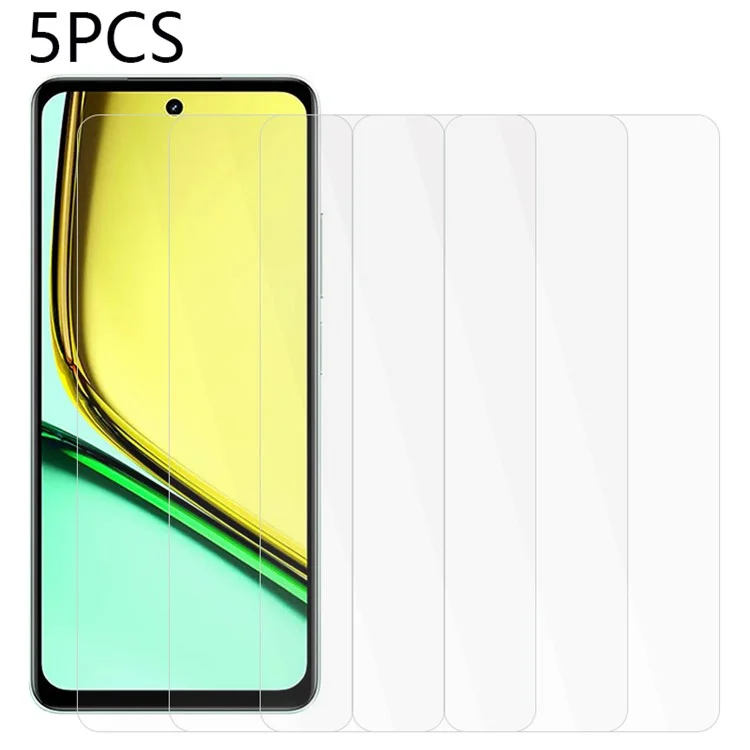 5PCS Pour Realme 12 Lite 4G Protecteur d'Écran 2.5D 0.3mm Film en Verre Trempé Slim-Fit