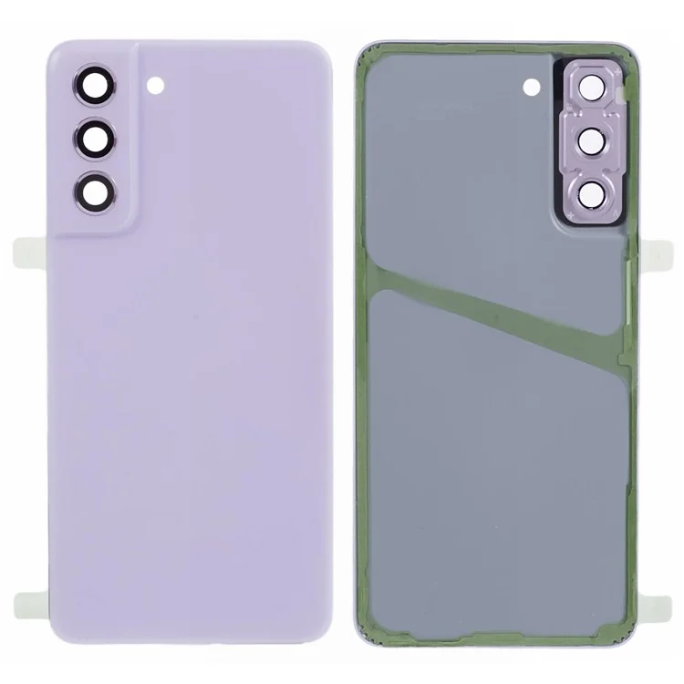 Pour Samsung Galaxy S21 FE 5G Boîtier de Batterie avec Autocollant Adhésif + Cache Objectif Caméra (sans Logo) - Pourpre