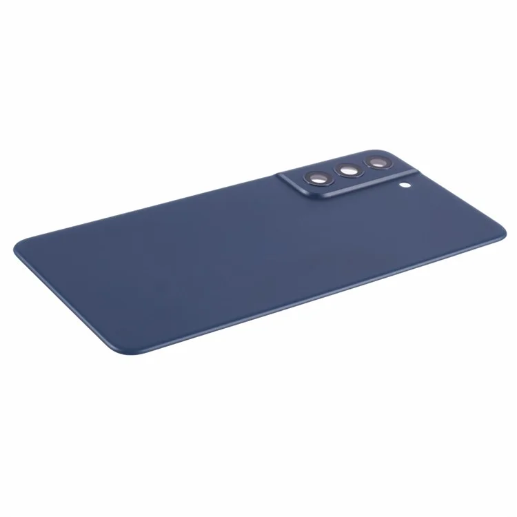 Para Samsung Galaxy S21 FE 5G Carcasa de batería OEM con pegatina adhesiva + Cubierta del objetivo de la cámara - Azul