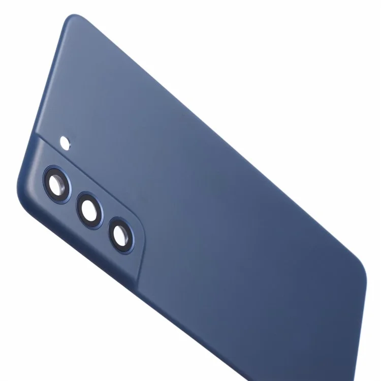 Para Samsung Galaxy S21 FE 5G Carcasa de batería OEM con pegatina adhesiva + Cubierta del objetivo de la cámara - Azul