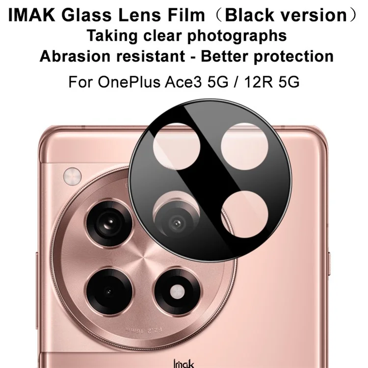 IMAK For OnePlus Ace 3 5G / 12R 5G Camera Lens Protector Tempered Glass Lens Film (Black Version)