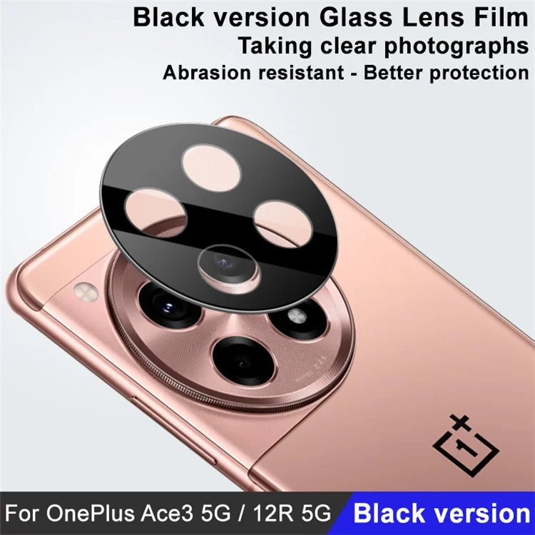IMAK For OnePlus Ace 3 5G / 12R 5G Camera Lens Protector Tempered Glass Lens Film (Black Version)