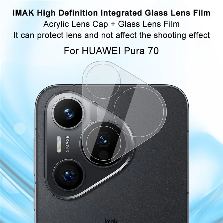 IMAK For Huawei Pura 70 Integrated Rear Camera Protector Tempered Glass + Acrylic Lens Cap