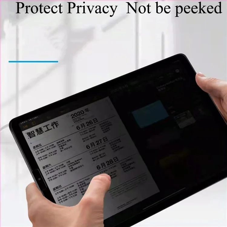 Para Samsung Galaxy Tab A9 Anti-Spy Película de Vidro Temperado de Proteção de Tela 0,3 mm Película de Borda Curva