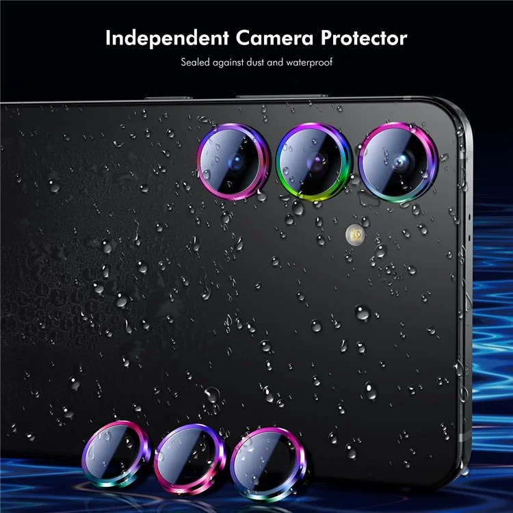 ENKAY HAT PRINCE For Samsung Galaxy S24+ Camera Lens Protector AR Clear Film + Metal Ring Lens Guard - Black