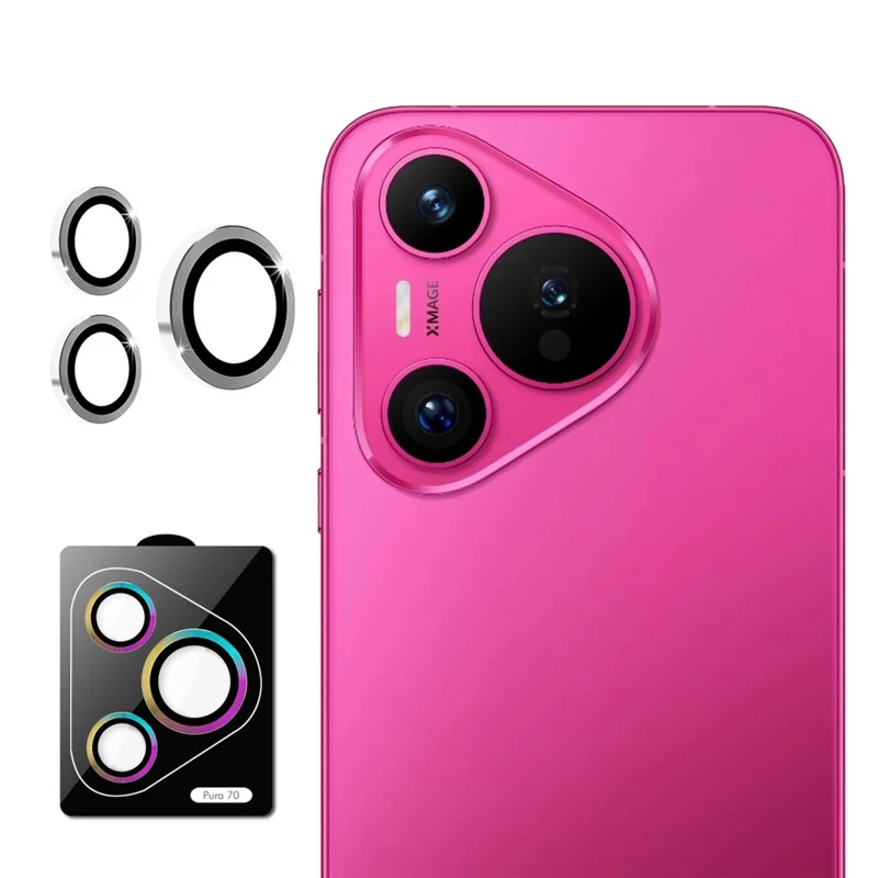 ENKAY HAT PRINCE Para Huawei Pura 70 1 Conjunto Protetor de Lente de Câmera Anel Individual de Metal Filme de Lente - Prata