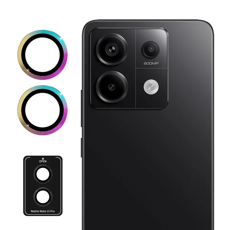 ENKAY HAT PRINCE For Xiaomi Redmi Note 13 Pro 5G/Poco X6 5G Camera Lens Film Metal Ring Lens Protector - Colorful
