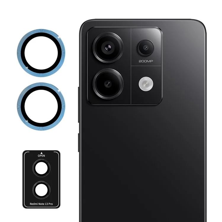 ENKAY HAT PRINCE For Xiaomi Redmi Note 13 Pro 5G/Poco X6 5G Camera Lens Film Metal Ring Lens Protector - Blue