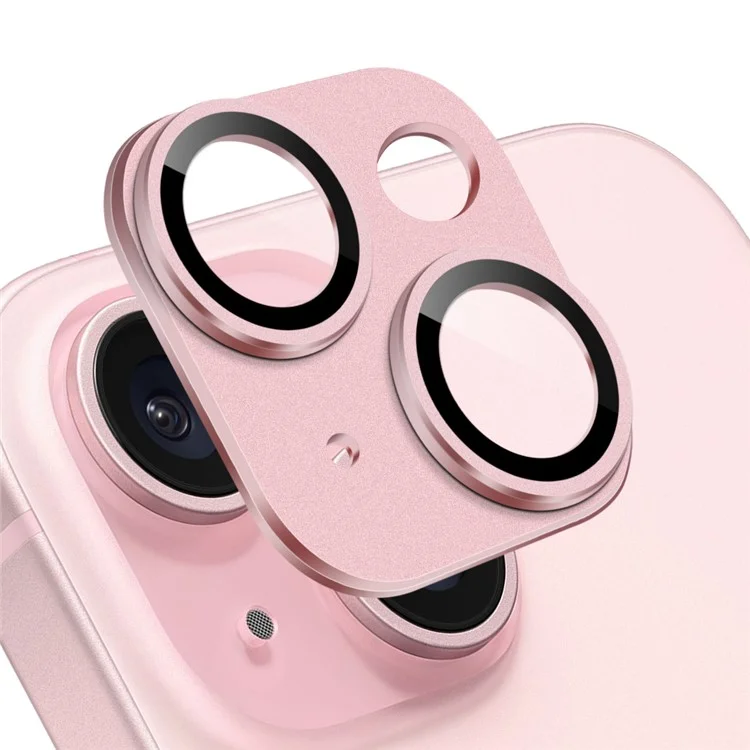 NORTHJO For iPhone 15 Plus / 15 Защита объектива камеры Матовая пластина из алюминиевого сплава - Розовый