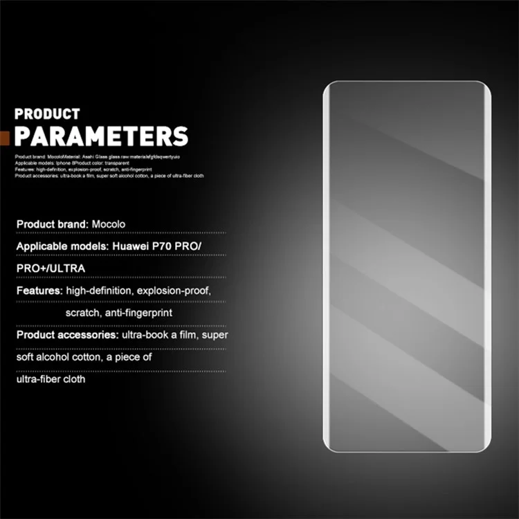 MOCOLO For Huawei Pura 70 Pro / 70 Pro+ / 70 Ultra Full Screen Protector 3D Curved UV Liquid HD Clear Film