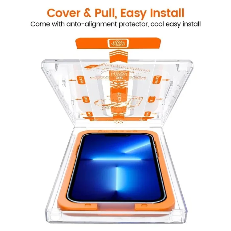 Protector de pantalla de vidrio templado anti-explosión para iPhone 14 Pro con herramienta de instalación