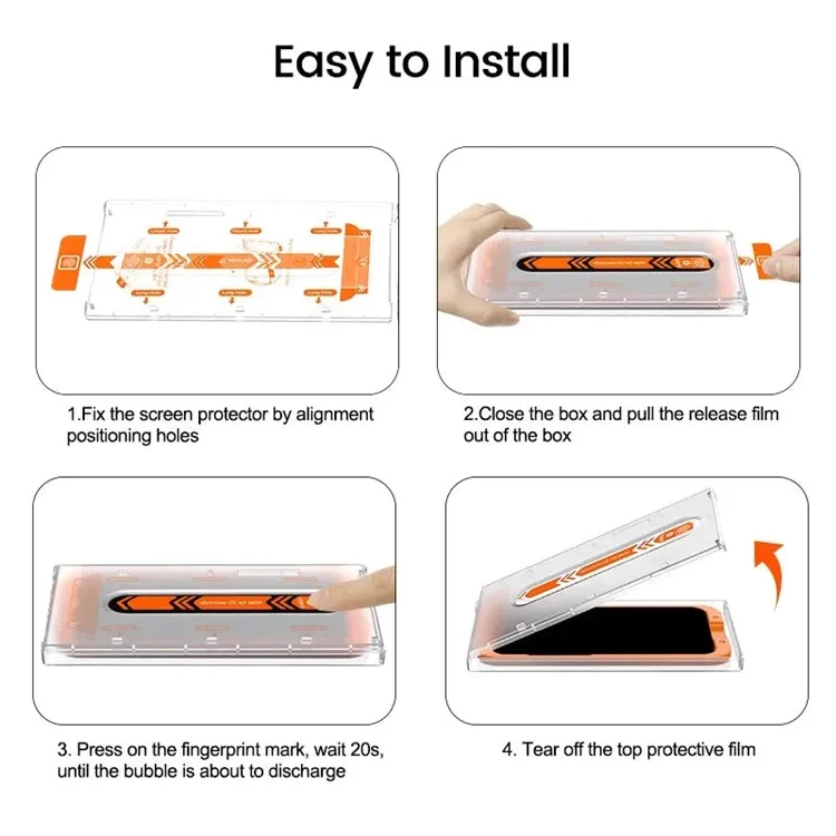 Protector de pantalla de vidrio templado anti-explosión para iPhone 14 Pro con herramienta de instalación