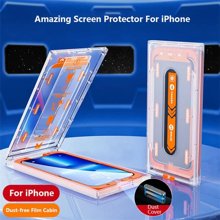 For iPhone 13 Pro Screen Protector HD Clarity Tempered Glass Film with Auto-Alignment Tool Kit