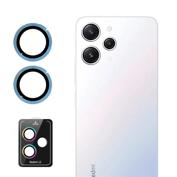 ENKAY HAT PRINCE Per Xiaomi Redmi 12 4G 1 Set Pellicola Protettiva per Lente della Fotocamera in Vetro Silicio ad Alta Allumina - Blu