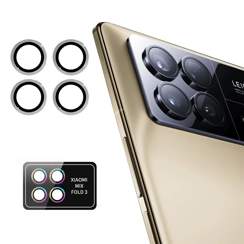 ENKAY HAT PRINCE Para Xiaomi Mix Fold 3 5G 1 Set Protector de lente de cámara con anillo de metal y dureza 9H - Plata