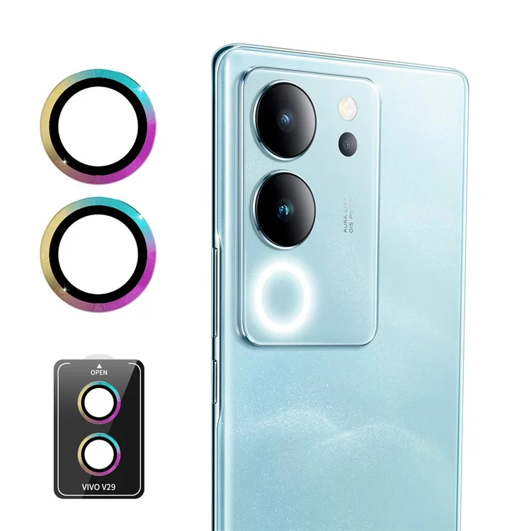 ENKAY HAT PRINCE Pour vivo V29 5G 1 Set Camera Lens Protector High Alumina Silicon Glass Lens Film - Colorful