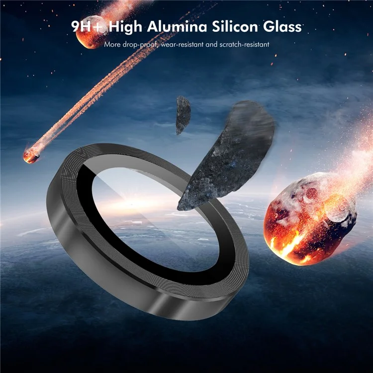 ENKAY HAT PRINCE For Meizu 20 1 Set Camera Lens Protector Tempered Glass+Metal Ring Lens Film - Black