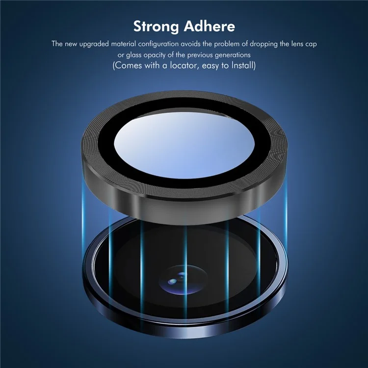 ENKAY HAT PRINCE For Meizu 20 1 Set Camera Lens Protector Tempered Glass+Metal Ring Lens Film - Black