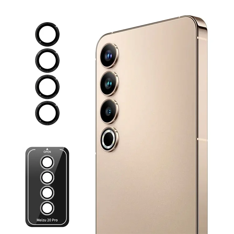 ENKAY HAT PRINCE For Meizu 20 Pro Camera Lens Film Set High Alumina Silicon Glass Lens Protector - Black