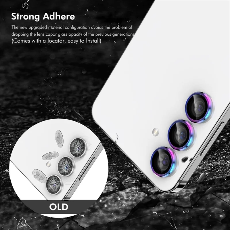 ENKAY HAT PRINCE Para Samsung Galaxy M55 5G / C55 5G / F55 5G Juego de Protector de Lente de Cámara 9H Dureza Película de Lente con Anillo de Metal Trim - Púrpura Claro
