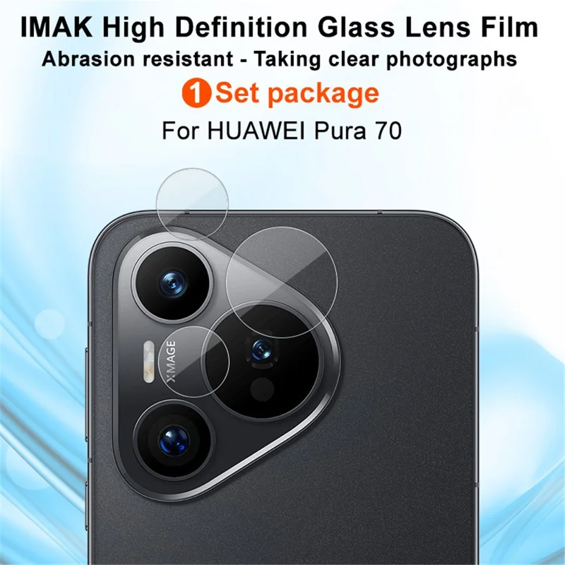 IMAK 1 Set Camera Lens Protector for Huawei Pura 70 Anti-Scratch Tempered Glass Lens Film