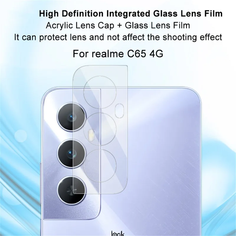 IMAK For Realme C65 4G Clear Camera Lens Protector Integrated Tempered Glass + Acrylic Lens Cap Lens Film