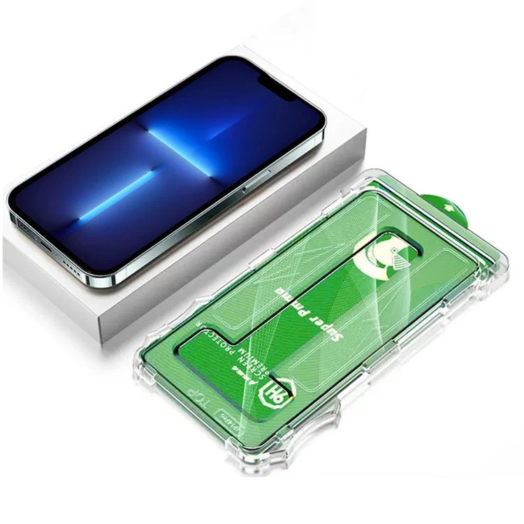 Pour iPhone 13 6.1 pouces / 13 Pro 6.1 pouces / 14 Protecteur d'écran plein écran Mat Film PET avec outil auxiliaire