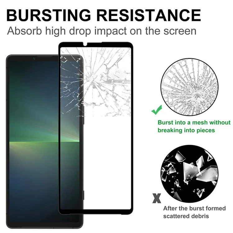 For Sony Xperia 10 VI Screen Protector Full Glue Anti-Explosion Black Edge AGC Glass Film