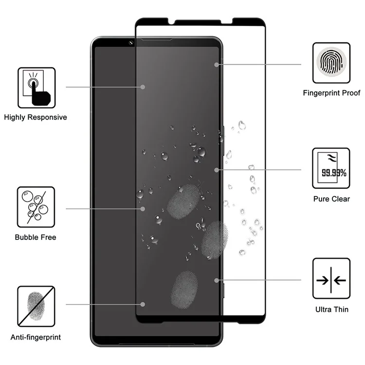 For Sony Xperia 1 VI Screen Protector Black Edge AGC Glass HD Clear Screen Film