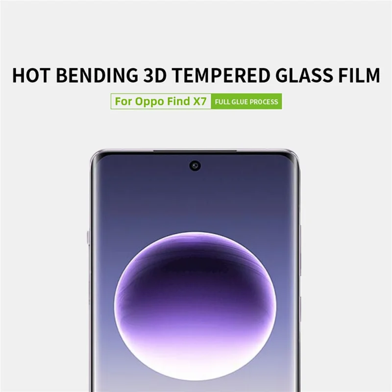 PINWUYO Für Oppo Find X7 5G 3D Heißbiegender Bildschirmschutz Vollverklebter Panzerglas-Schutzfilm