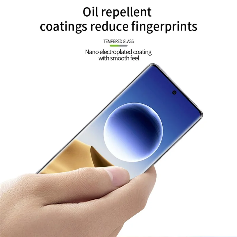 PINWUYO Pour Oppo Find X7 Ultra Protecteur d'écran 3D Enveloppement à chaud Sans empreintes digitales Film en verre trempé